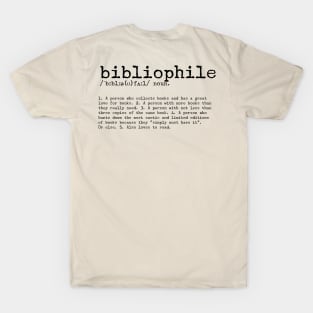 Bibliophile Definition Dictionary Art T-Shirt